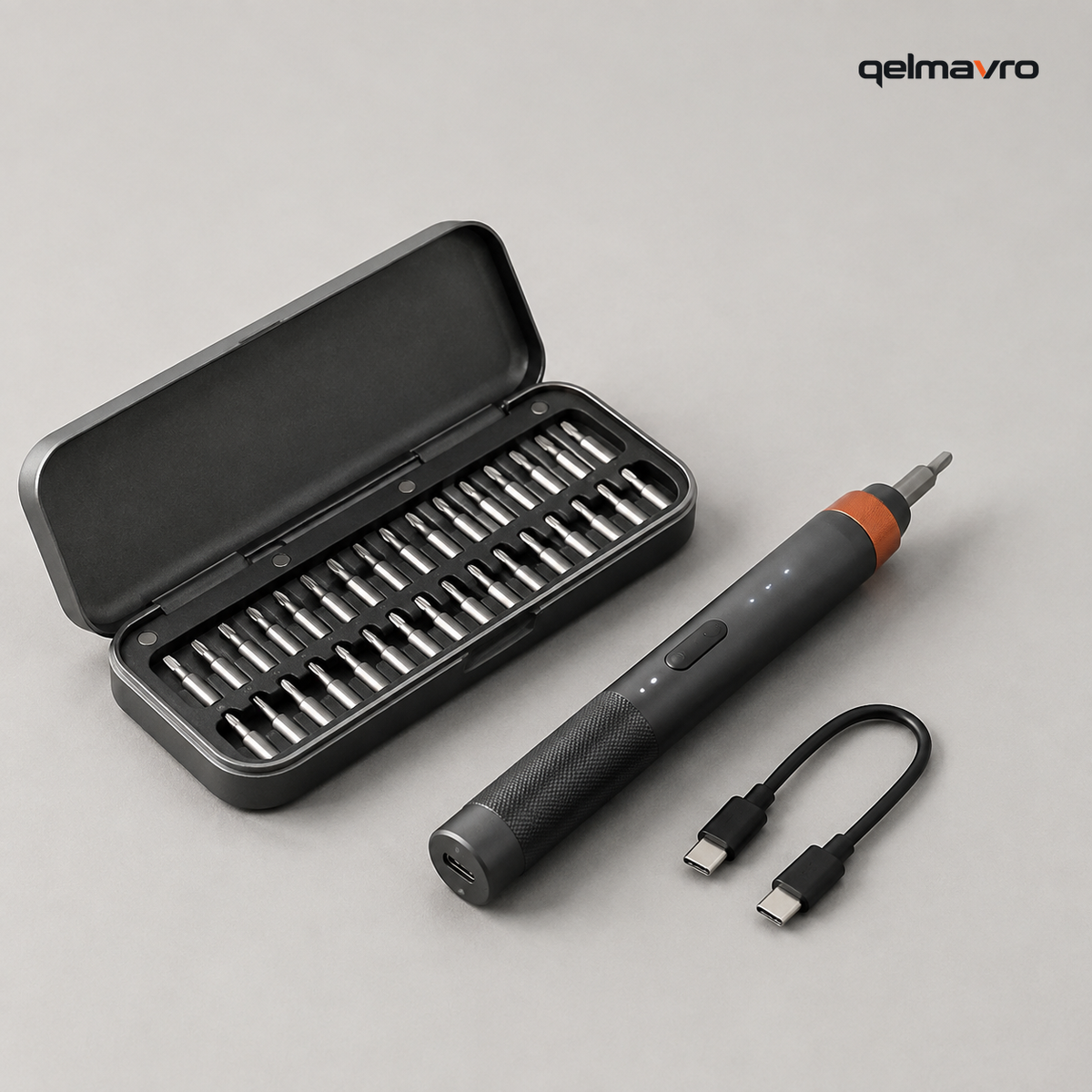 QELMAVRO Cordless Precision Screwdriver Kit – USB-C Rechargeable 24-Bit Repair Tool