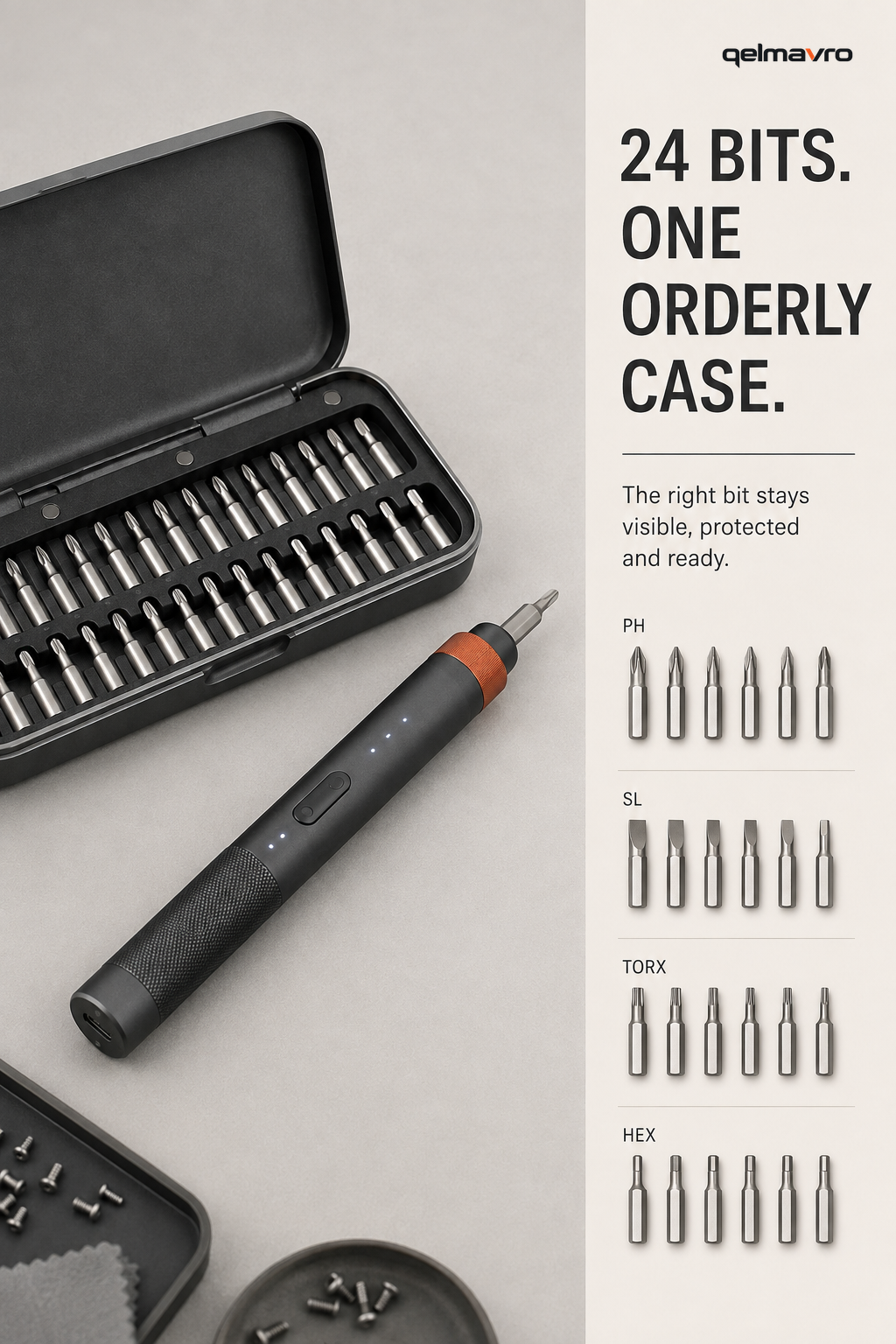 Twenty-four bits in one orderly case